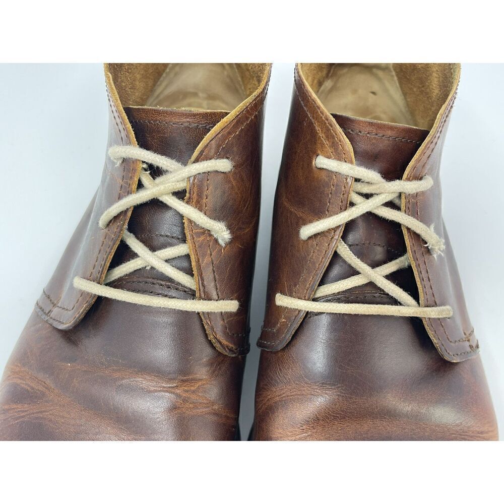 J. Shoes Monarch Brown Leather Lace-Up Plain Toe Shoes Chukka Boots Men's US 9.5 - Picture 4 of 16